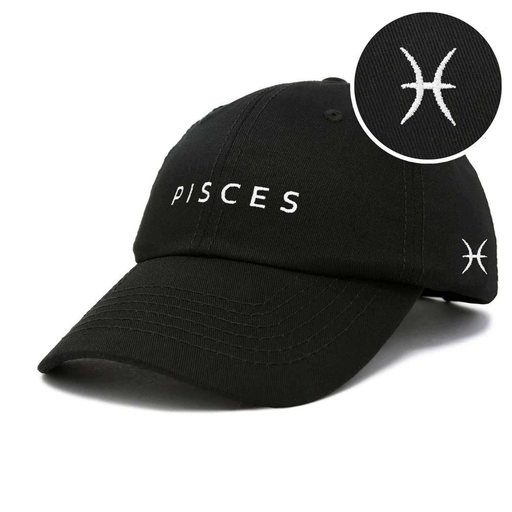 Zodiac Sign Pisces Hat Womens Embroidered Ball Cap